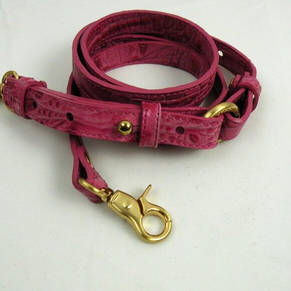 NWOT Brahmin Replacement Bag Strap Hot Pink Fuchsia Gold Hardware Leather - Picture 5 of 5